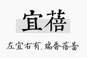 宜蓓名字的寓意及含义