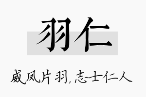 羽仁名字的寓意及含义