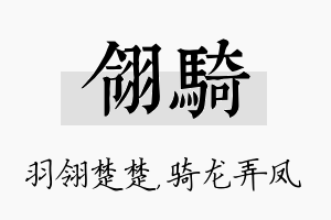 翎骑名字的寓意及含义