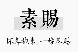 素赐名字的寓意及含义