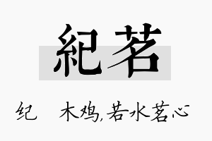 纪茗名字的寓意及含义