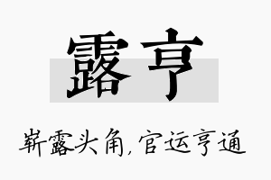 露亨名字的寓意及含义