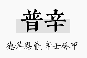 普辛名字的寓意及含义