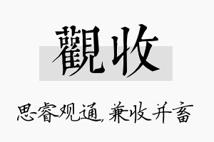 观收名字的寓意及含义