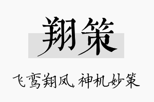 翔策名字的寓意及含义