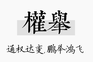 权举名字的寓意及含义