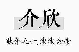 介欣名字的寓意及含义