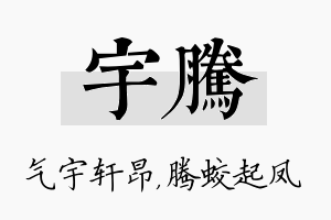 宇腾名字的寓意及含义