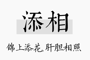 添相名字的寓意及含义