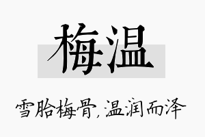 梅温名字的寓意及含义