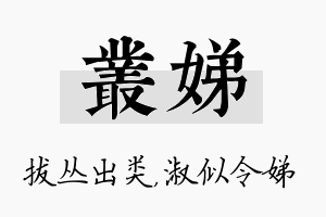 丛娣名字的寓意及含义