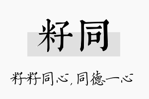 籽同名字的寓意及含义