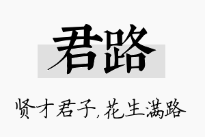 君路名字的寓意及含义