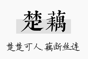 楚藕名字的寓意及含义