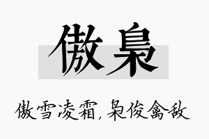 傲枭名字的寓意及含义