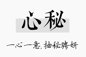 心秘名字的寓意及含义