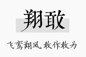 翔敢名字的寓意及含义