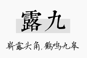 露九名字的寓意及含义