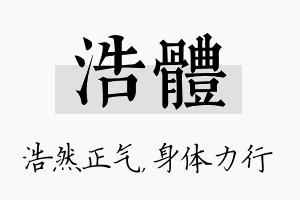 浩体名字的寓意及含义