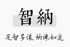 智纳名字的寓意及含义