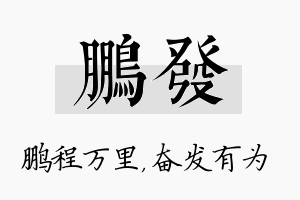 鹏发名字的寓意及含义