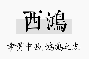 西鸿名字的寓意及含义