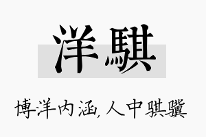 洋骐名字的寓意及含义