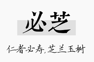 必芝名字的寓意及含义