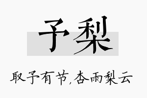 予梨名字的寓意及含义