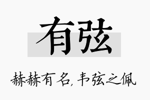 有弦名字的寓意及含义