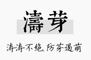 涛芽名字的寓意及含义