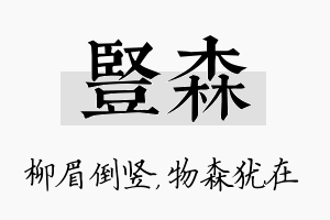 竖森名字的寓意及含义