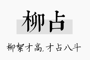 柳占名字的寓意及含义