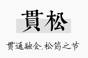 贯松名字的寓意及含义