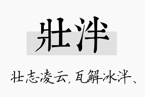 壮泮名字的寓意及含义