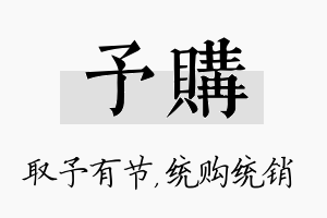 予购名字的寓意及含义