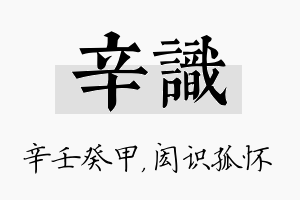 辛识名字的寓意及含义