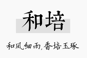 和培名字的寓意及含义