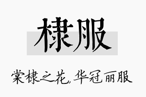 棣服名字的寓意及含义