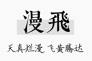 漫飞名字的寓意及含义