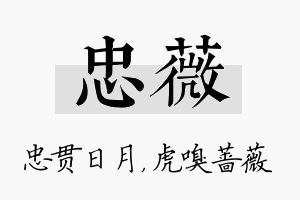 忠薇名字的寓意及含义