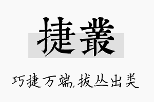 捷丛名字的寓意及含义