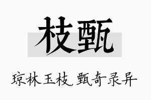 枝甄名字的寓意及含义