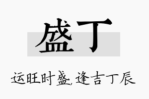 盛丁名字的寓意及含义