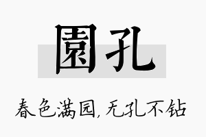 园孔名字的寓意及含义