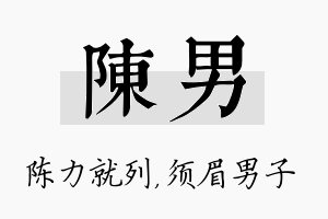 陈男名字的寓意及含义