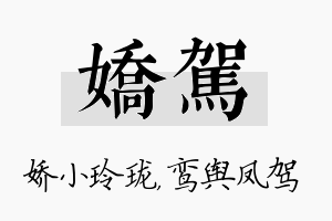 娇驾名字的寓意及含义