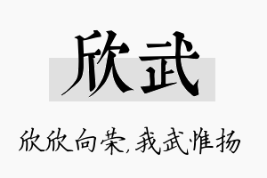 欣武名字的寓意及含义