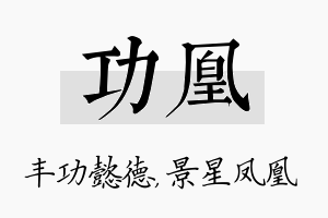 功凰名字的寓意及含义