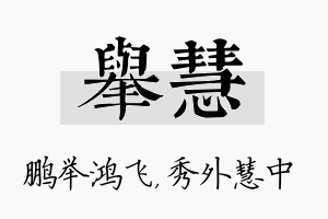 举慧名字的寓意及含义